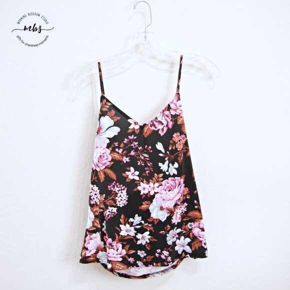 NWT O.P.T. by Anthropologie Floral Ruffle Tiered Blouse Cami Multicolors Women S - Picture 8 of 10